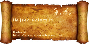 Hajzer Arisztid névjegykártya